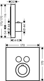 Смеситель Axor ShowerSelect 36715000 для душа встраиваемый, термостат, 2 потребителя, хром