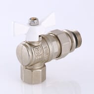 Кран угловой с американкой 3/4"ВН VALTEC BASE белая бабочка, с доп. уплотнением, VT.228.NRW.05