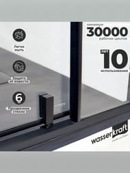 Душевой уголок WasserKRAFT Elbe 900х900х2000 стекло прозрачное/профиль черный 74P03