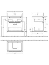 Тумба под умывальник Villeroy & Boch Subway 2.0 (637х454х590) подвесная, 2 ящика, бел глян A91000DH — изображение 2
