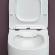 Унитаз подвесной Ceramicanova Play 370х490х340 безободковый, сиденье микролифт, крепеж, бел. CN3001