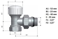 #*Набор термостатический Royal Thermo угловой DE LUXE (хром) 1/2" RTE 50.018