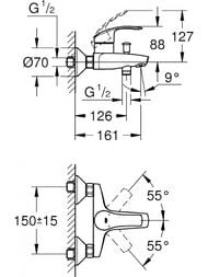 ����� ���������� Grohe Eurosmart 2015 ��� ����� � ��������, � ������� ����������, ���� 124446