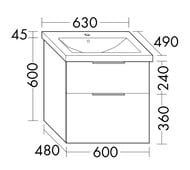 ����� � ��������� Burgbad Eqio 630�490�645 ���������, 2 �����, ����� SEYQ063F2010C001