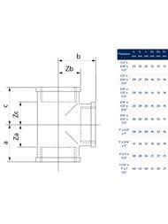Тройник редукционный IBP 3000 3/4"х1/2"х3/4" бронза 3130006004006 — изображение 2