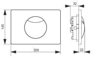 Клавиша смыва Villeroy&Boch ViConnect пластик, хром матовый 92248569