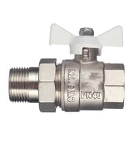 Кран с американкой 1/2"ВН VALTEC BASE белая бабочка VT.227.NW.04