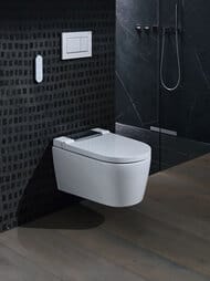 Унитаз-биде GEBERIT AquaClean Sela подвесной, панель хром глянец арт. 146.224.21.1