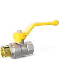 Кран шаровый 1/2" ВН LD Pride ручка желтая, внутренняя/наружная резьба 47.15.В-Н.Р GAS
