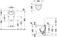 Писсуар DURAVIT DARLING NEW 305х285х500 вытяжка, крепление 0823350000