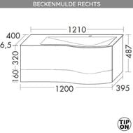 ����� � ��������� Burgbad Sinea 2.0 1210�487�400 ������, 2 �����, ����� ������ SFFQ12TRF2800