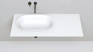 Раковина полувстраиваемая SALINI Marea 01 1802201M 645х387х165 без перелива S-Stone белый мат