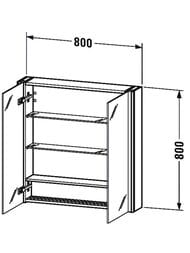 �������-���� Duravit XSquare 800�800�156 ���������, 3 �����, �������, ������ XS711202222