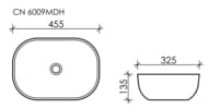 Раковина накладная Ceramicanova Element 455х325х135 прямоугольный,темный антрацит матовый CN6009MDH