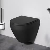 Унитаз подвесной Am.Pm Spirit V2.0 FlashClean с сиденьем микролифт, черный мат.  C701700MBSC