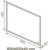 Зеркало AM.PM Spirit 2.0 (800х600х40) LED-подсветка, антизапотевание, ИК-сенсор M71AMOX0801SA