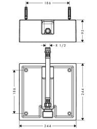 Чертёж Hansgrohe Скрытая часть для душа Raindance 260х260 мм 26471180