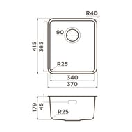 ����� Omoikiri OMI 38-U/I-IN Ultra (370�415�179) ������ �������/�����������, ����.����� 4997399