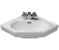 Рукомойник угловой DURAVIT 1930 Series 595х450х195 с отверстием под смеситель и переливом 0793420000