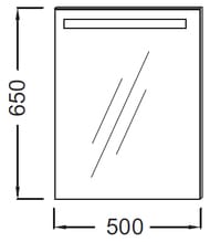 Зеркало Jacob Delafon PARALLEL EB1410 (500х30х650) антипар, подсветка, инфракрасный выключатель