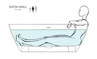Ванна пристенная Salini Sofia Wall S-Sense 102512G 1700х800х580 иск. камень, белый глянец