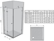 Душевой уголок RAVAK BRILLIANT BSDPS-90/90L (895х895х1950) распашная дверь, стекло, хром+Transparent