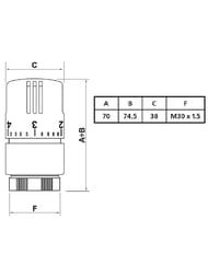 Головка термостатическая VALTEC твердотельная, М30х1,5 VT.1000.0.0
