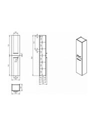 ����� ��������� Cersanit LARA 30 (300�250�1500) �������������, 2 �����, ����: ����,   63417