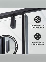 Душевой уголок WasserKRAFT Elbe 900х900х2000 стекло прозрачное/профиль черный 74P03