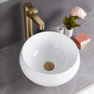 Раковина накладная BelBagno (300x300x155) круглая, без отверстия под смеситель, белая BB1114