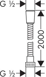 Душевой шланг Hansgrohe Metaflex 2 м хром полимерный 28264000
