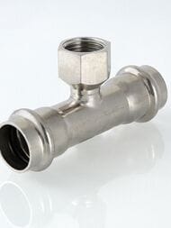 Пресс тройник VALTEC 22х1/2"Вх22, нерж. сталь, VTi.932.I.220422