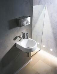 Рукомойник DURAVIT ARCHITEC 360х380х150 намеченное отверстие под смеситель слева 0766350000