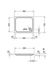 ������ ��������� Duravit D-Code 900�750 � �������������� ��������� 720104000000001
