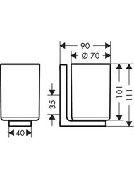 Axor Universal Rectangular Стакан для зубных сщеток настенный, бронза 42604140