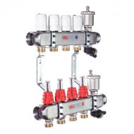Коллекторная группа VALTEC  4 выхода, 1"х3/4" с расходомерами, нержавеющая сталь VTc.586.EMNX.0604