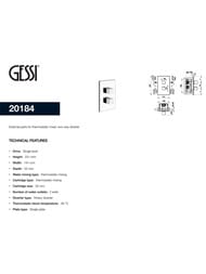 Смеситель Gessi Rettangolo 20184.031 для ванны/душа, встр., термостат, на 2 вых., внеш.часть, хром — изображение 3