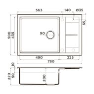 ����� Omoikiri  Sumi 78A-LB GB (780�500�220��), �������������, ���� ������ 4997101