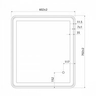 Зеркало IDDIS Cloud (602х702) с подсветкой, подогрев, сенсор, сталь черная матовая CLO6000i98