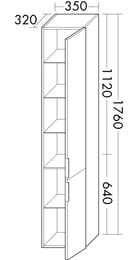 ����� ��������� Burgbad Eqio 350�1760�320 ����� ������, 2 ������, ��� ������� HSFB035RF3180