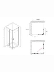 Душевой уголок ABBER Schwarzer Diamant AG021005 (1000х1000х1900) квадрат, ст. 5мм прозрачное/хром