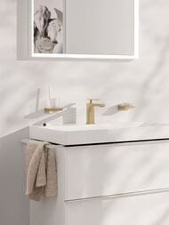 Смеситель Hansgrohe Tecturis E 73011140 117 мм, для умывальника, EcoSmart+, шлифованная бронза — изображение 2