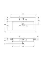 �������� ������������ Cezares (810x460x140) CZR-8070-80 �����