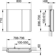 �������-���� Keuco Somaris 800�710�115 ������������,2 ������,�������,�������� 14512002201