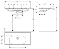 �������� Geberit Acanto Compact 900x420 ����� Alpine, ��� �����. ��� ���������, ������� 500.634.01.2