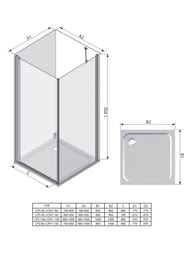 ������� ������ RAVAK CHROME CPS-90 (880-900�1950) ������, ���������+Transparent