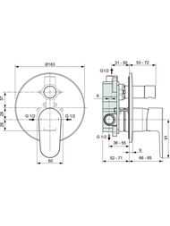 ��������� ��� �����/���� Ideal Standard CERAFINE O ������������, �������������, ��� ������ A7193XG