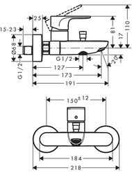 Смеситель для ванны/душа Hansgrohe Rebris S 72440000 однозахватный, хром — изображение 4