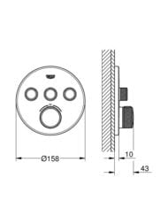 ��������� Grohe Grohtherm SmartControl 29121000 ���������, 3 ������, ������� �����, ����