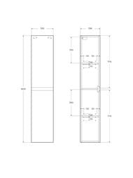 ����� ��������� BelBagno KRAFT 1600�330�300 ������, 2 ������, Bianco Opaco KRAFT-1600-2A-SC-BO-R